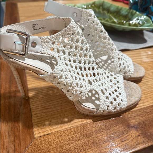 Donald J. Pliner Shoes - Donald J. Pliner White Crochet Heels